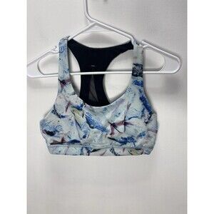 Lululemon Womens  Invigorate Bra Exposure Multi Blue  Sz 8 Long Line